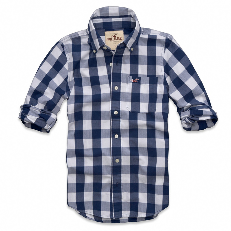 Hollister Hombres Pura Algodón Camisa HCO4516